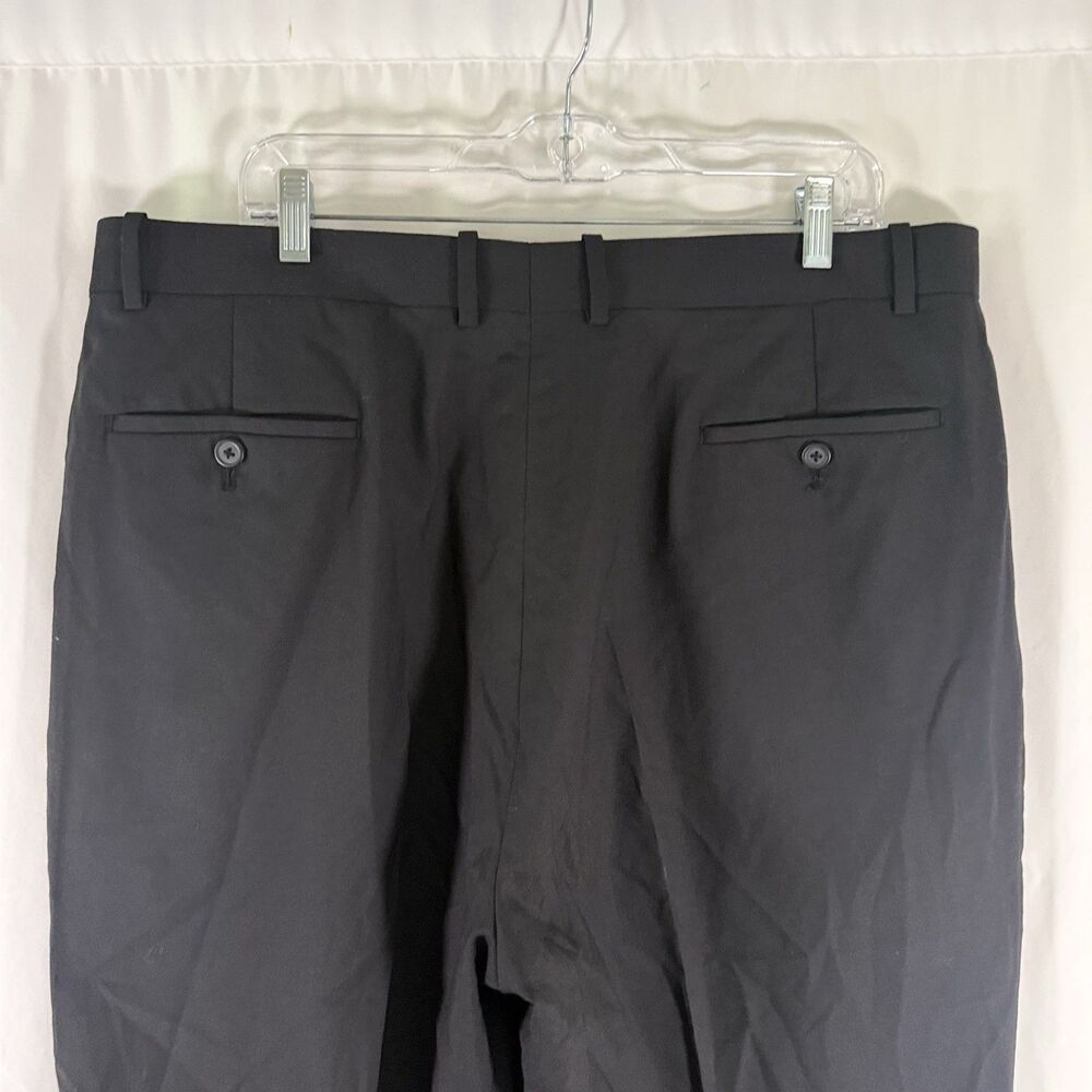Versini Wool Dress Pants Men's 40 Reg Black Pleated Front Pockets 27.5" Inseam - Picture 4 of 10